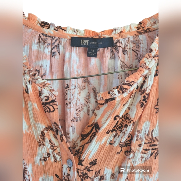 FRYE Ruffle Neck Button Front Dress - Picture 5 of 9